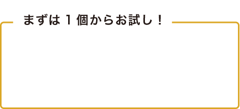 まずは1個からお試し！